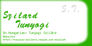 szilard tunyogi business card